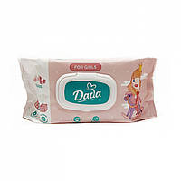Дитячі вологі серветки для дівчаток з клапаном Dada Без запаху 120 шт