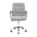 Офісне крісло Брукс Richman сіра тканина сидіння на коліщатках хром, фото 3