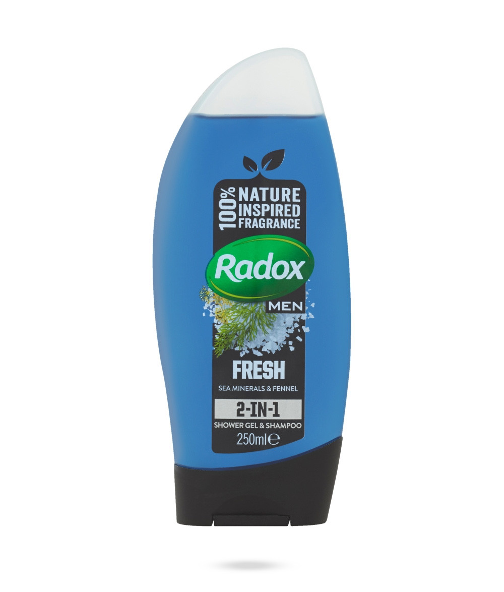 Шампунь та гель для душу Radox Men Fresh 2 в 1 морські мінерали та фенхель 250 мл