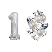 Фонтан із куль з цифрою "1", срібло