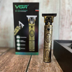 Професійна акумуляторна машинка-триммер для стрижки волосся, бороди, вусів VGR V-085 окантувальний тример з 3 насадками