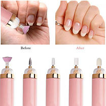 Фрезер апаратний манікюр Flawless Salon Nails розовый, Машинка для зняття гель-лаку TC-107 з педаллю, фото 3