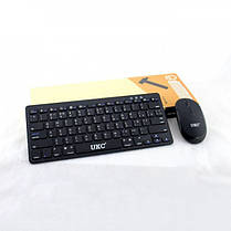 Бездротова клавіатура + мишка оптична UKC WI 1214, бюджетна клавіатура для ігор компютера та ноутбука, фото 3