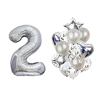 Фонтан із куль з цифрою "2", срібло