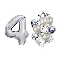 Фонтан із куль з цифрою "4", срібло