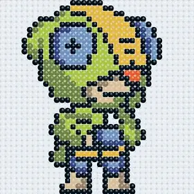 Дитяча алмазна мозаїка Origami Бравл Старс Леон 10*10 см