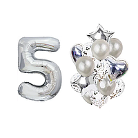 Фонтан із куль з цифрою "5", срібло