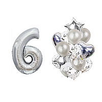 Фонтан із куль з цифрою "6", срібло