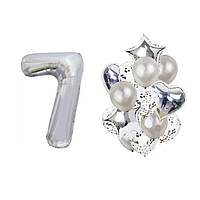 Фонтан із куль з цифрою "7", срібло