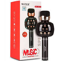 Бездротовий мікрофон караоке блютуз WSTER WS-2911 Bluetooth динамік. Колір: чорний, фото 3