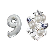 Фонтан із куль з цифрою "9", срібло