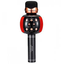 Бездротовий мікрофон караоке блютуз WSTER WS-2911 Bluetooth динамік. Колір: червоний, фото 2