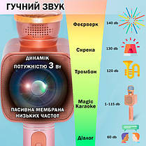 Караоке Мікрофон Magic Karaoke YS-68 Bluetooth Колонка 2в1 з голограмою LED Відлуння Мембраної Бездротової. Колір: рожевий, фото 2