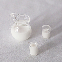 Миниатюра набор круглый кувшин с молоком 2.1 см