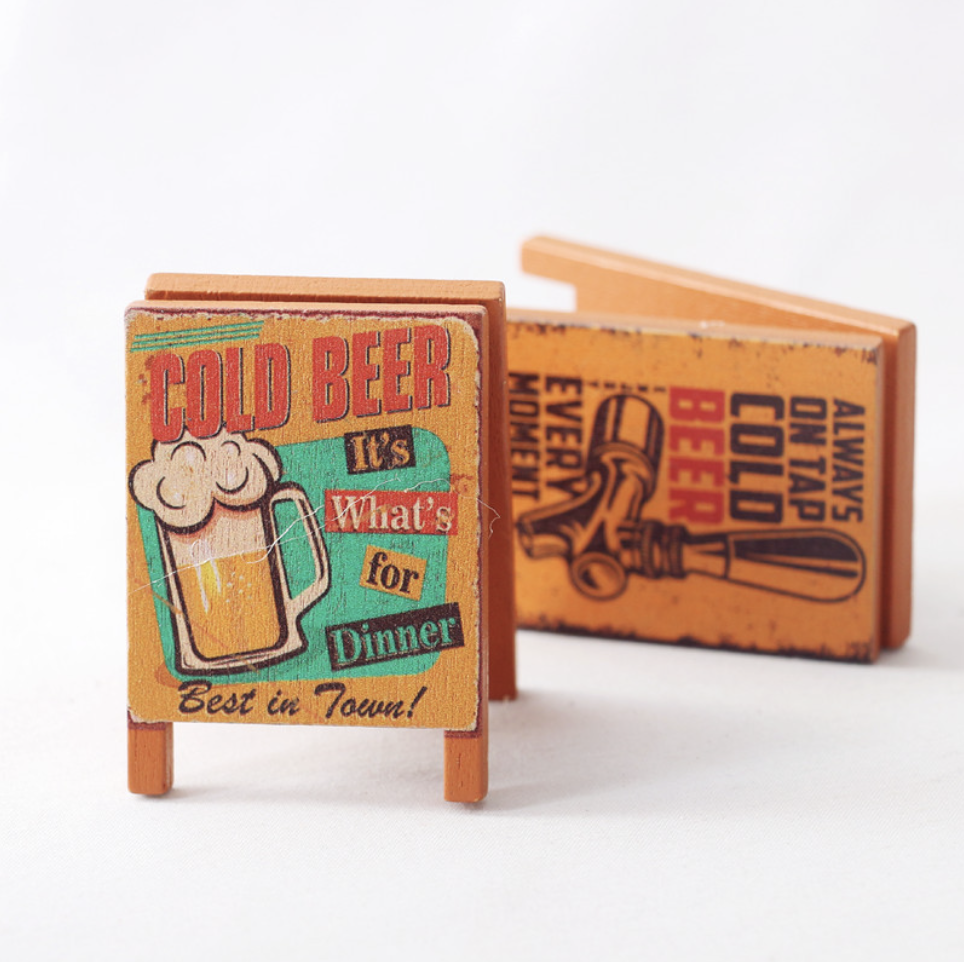 Мініатюра штендер вивіска Cold Beer 6*4 см, фото 1
