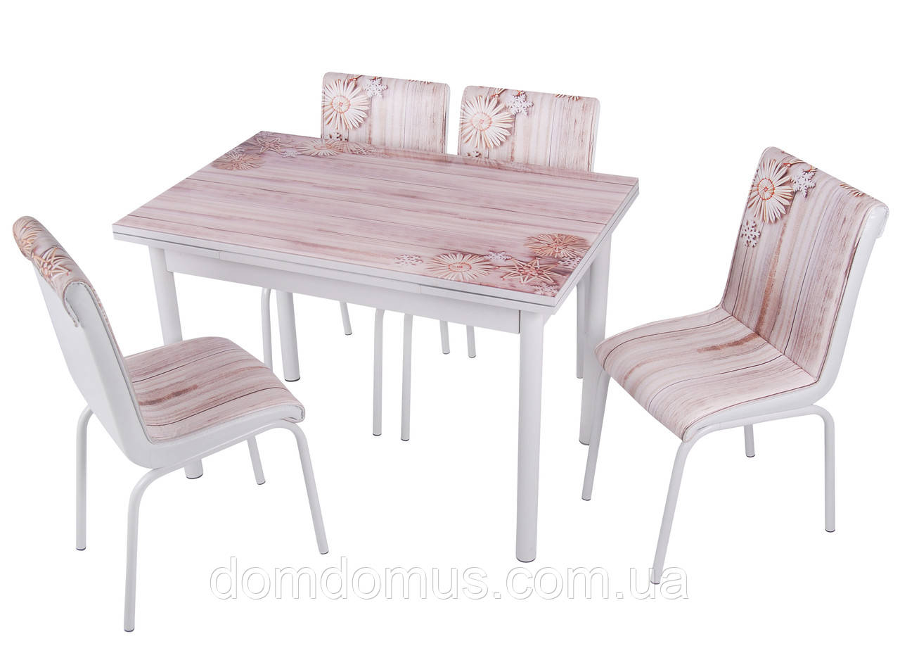 Комплект обеденной мебели "Mermer" (стол ДСП, каленное стекло + 4 стула) Mobilgen, Турция - фото 1 - id-p996447688