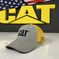 Бейсболка CAT Grey Wool/Yellow Mesh Cap CT2548