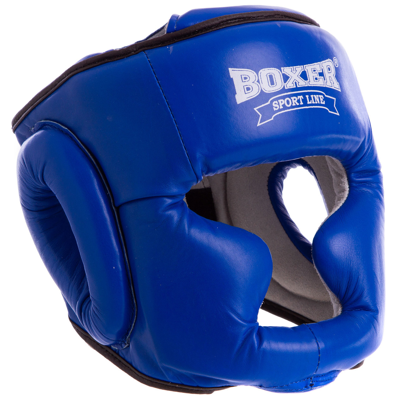 Шолом тренувальний для карате, боксу BOXER, шкіра, М, L, різн. кольору синій, Універсальний