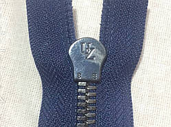 Блискавка металева синя роз'ємна  на 2 бігунк Італія UZ 100см 8мм для верхнього одягу