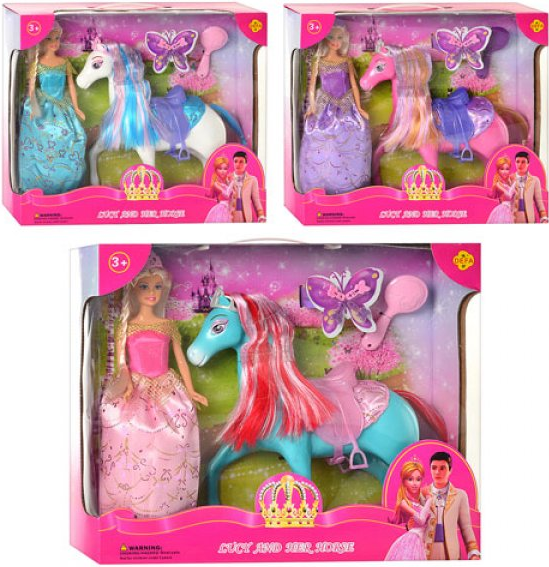 Лялька DEFA 8209 з конем, аксесуарами 