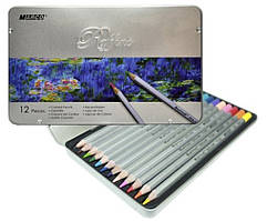 Олівці кольорові Marco Raffine 12 кольорів в метал. кейсі