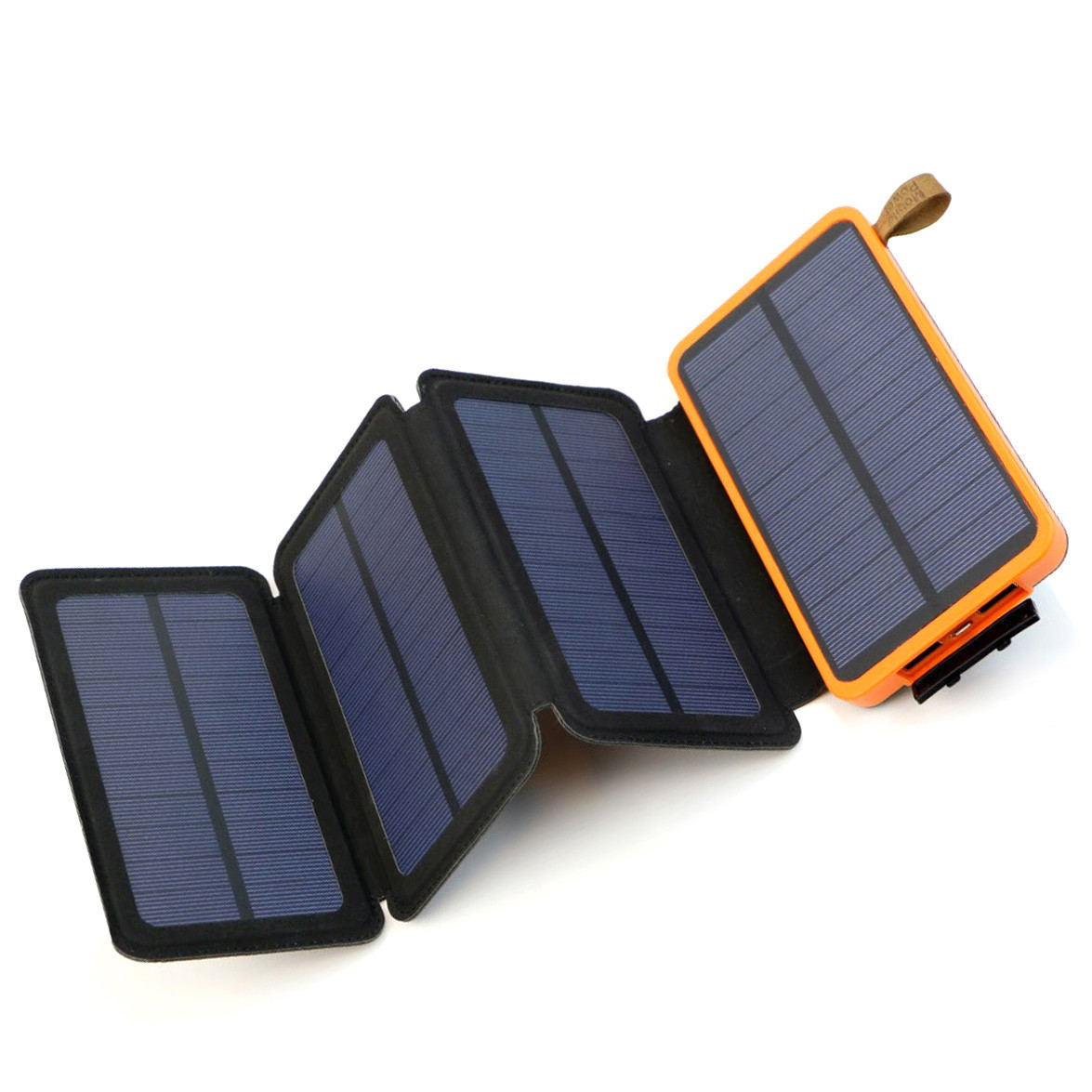 Повербанк на 4 сонячних панелях 10000 мАг з ліхтариком, портативний сонячний зарядний пристрій Power Bank