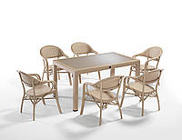 Комплект садовой высококачественной мебели "NIRVANA FOR 6" (стол 90*150, 6 кресла) Novussi, Турция