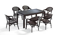 Комплект высококачественной мебели "NIRVANA FOR 6" (стол 90*150, 6 кресла) Novussi, Турция