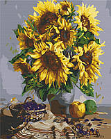 Картина за номерами Натюрморт з букетом соняшників Картини за номерами Квіти Соняшники на полотні Brushme BS51955