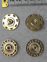 Кнопка пришивна Кн-0011 бронзова метал 25 мм для пошиття одягу, шкіргалантереї, виробів.
