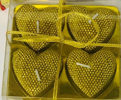 Свічки Heart у наборі 4 шт., колір золото