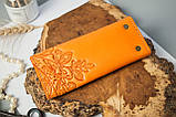 Ключниця шкіряна жіноча з помаранчева Сова | Шкіряний чохол для ключів, фото 8