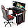 Геймерський стіл ігровий XGAMER XG12 на металевих ніжках чорний/синій/червоний ширина 120 см, фото 4