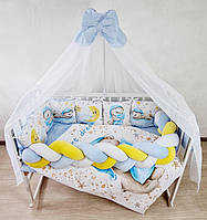 Детский постельный набор в кроватку, балдахин на кроватку, постельный набор для новорожденных