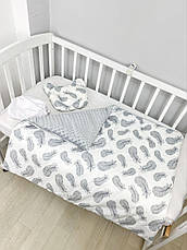 Набір в коляску комплект у візок 3 предмети подушка, плед, простирадло комплект білизни в дитячий візочок, фото 3