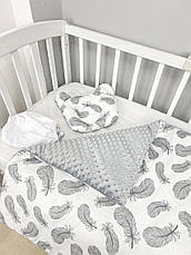 Набір в коляску комплект у візок 3 предмети подушка, плед, простирадло комплект білизни в дитячий візочок, фото 4