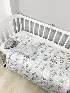 Набір в коляску комплект у візок 3 предмети подушка, плед, простирадло комплект білизни в дитячий візочок, фото 2