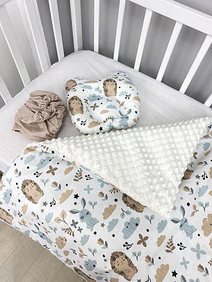 Набір в коляску комплект у візок 3 предмети подушка, плед, простирадло комплект білизни в дитячий візочок, фото 2