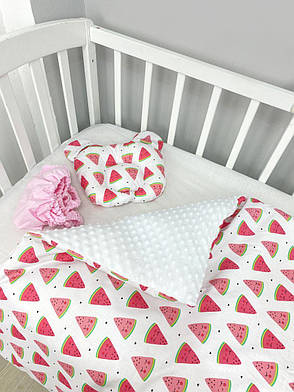 Набір в коляску комплект у візок 3 предмети подушка, плед, простирадло комплект білизни в дитячий візочок, фото 2