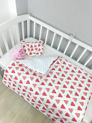 Набір в коляску комплект у візок 3 предмети подушка, плед, простирадло комплект білизни в дитячий візочок, фото 3