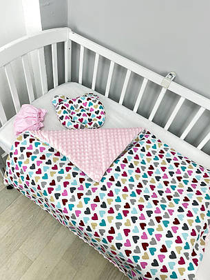 Набір в коляску комплект у візок 3 предмети подушка, плед, простирадло комплект білизни в дитячий візочок, фото 2