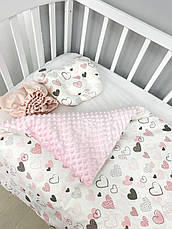 Набір в коляску комплект у візок 3 предмети подушка, плед, простирадло комплект білизни в дитячий візочок, фото 3