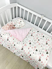 Набір в коляску комплект у візок 3 предмети подушка, плед, простирадло комплект білизни в дитячий візочок, фото 4