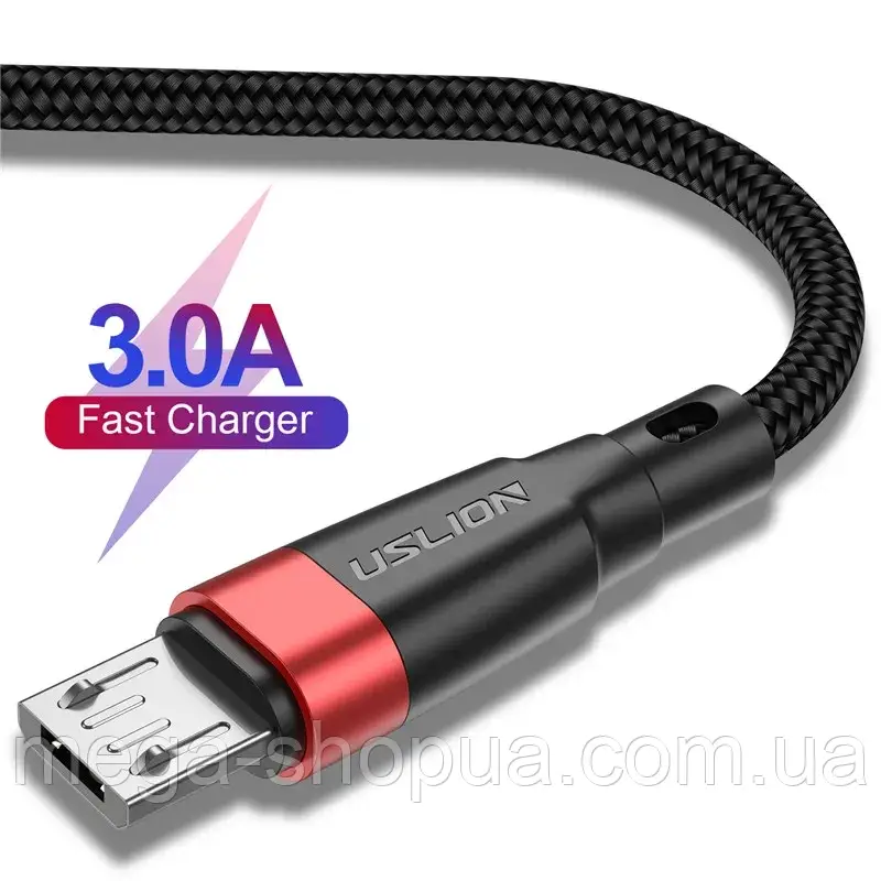 Кабель для Швидкого Заряджання телефона, смартфона USB — micro USB 1 м. Зарядний дріт шнур microUSB мікро ЮСБ E5R
