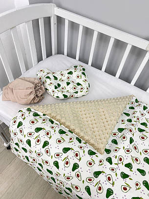 Набір в коляску комплект у візок 3 предмети подушка, плед, простирадло комплект білизни в дитячий візочок, фото 2