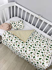 Набір в коляску комплект у візок 3 предмети подушка, плед, простирадло комплект білизни в дитячий візочок, фото 3