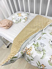 Набір в коляску комплект у візок 3 предмети подушка, плед, простирадло комплект білизни в дитячий візочок, фото 4