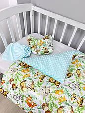 Набір в коляску комплект у візок 3 предмети подушка, плед, простирадло комплект білизни в дитячий візочок, фото 3