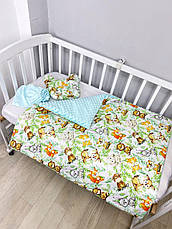 Набір в коляску комплект у візок 3 предмети подушка, плед, простирадло комплект білизни в дитячий візочок, фото 4