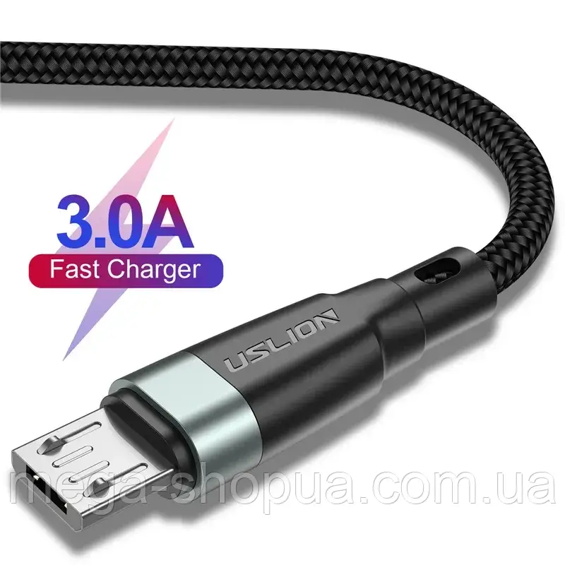 Кабель для Швидкого Заряджання телефона, смартфона USB — micro USB 1 м. Зарядний дріт шнур microUSB мікро ЕСБ E5B